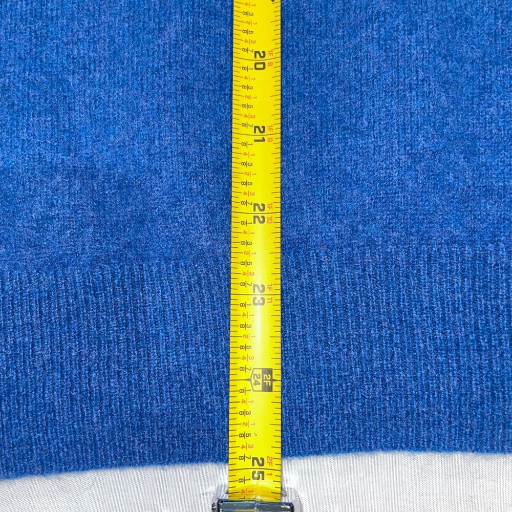 Paolo Mondo Mens Cashmere V-Neck Sweater Blue 2-Ply Pullover RN113286 Size M - Picture 6 of 7